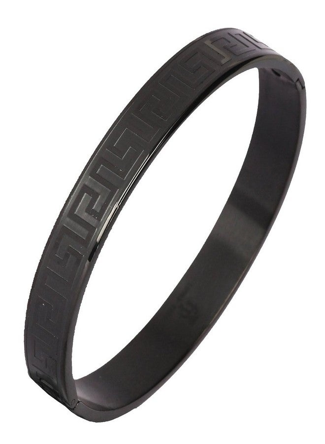 ZIVOM® Stainless Steel Black Oval Kada Bracelet For Men - Image 1