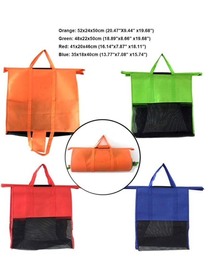 LSSJLUH 4pcs/Set Shopping Cart Trolley Bags Female Foldable Reusable Shopping Bag Bag Easy to Use  - Image 4