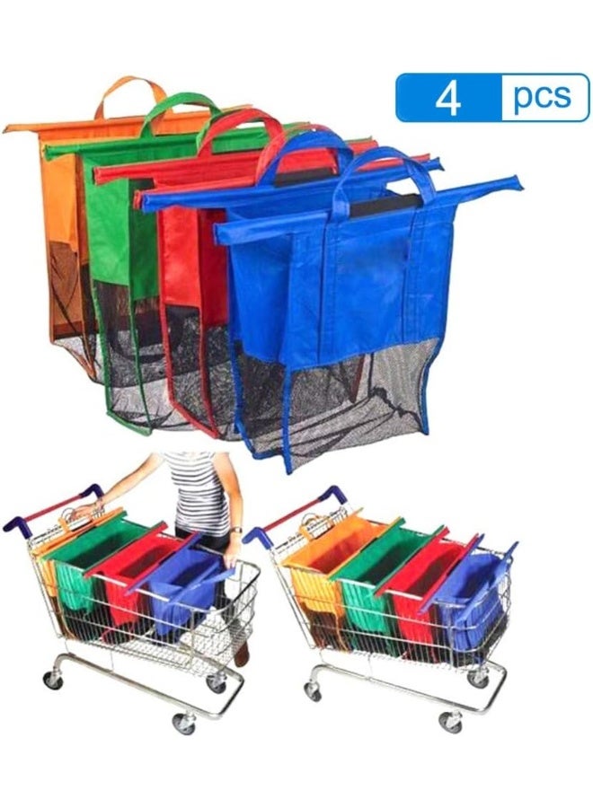 LSSJLUH 4pcs/Set Shopping Cart Trolley Bags Female Foldable Reusable Shopping Bag Bag Easy to Use  - Image 3