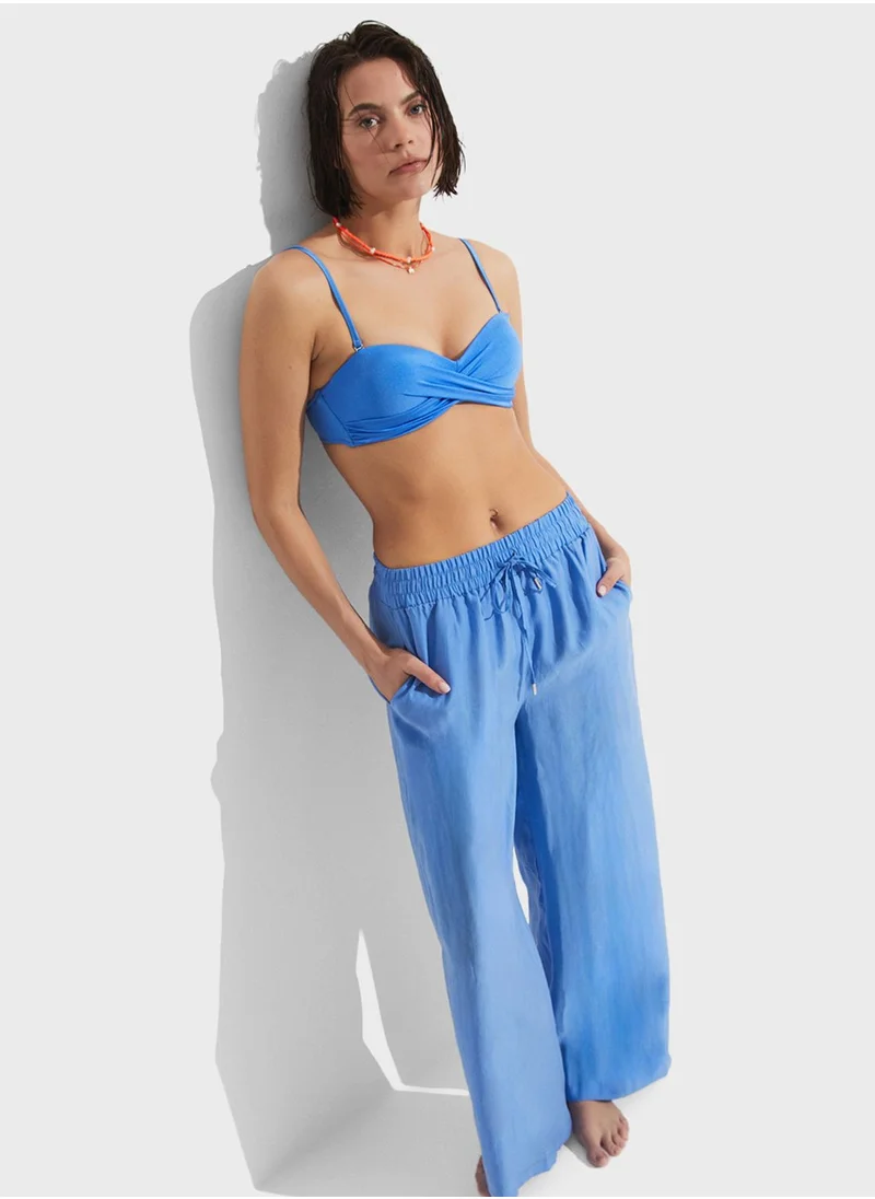 JUNE Strappy Twisted Bikini Top & Bottom Set