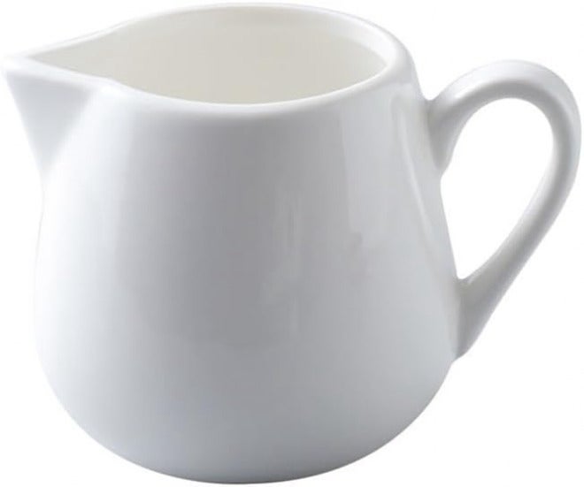 Milk Jug Gravy Boat Water Cup Pitcher Creamer Coffee Sugar Sauce White Ceramic with Handle for Salad - Image 1