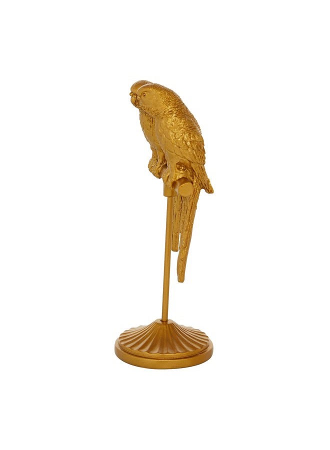 Deco 79 Polystone Parrot Sculpture, 3" x 3" x 9", Gold - Image 4