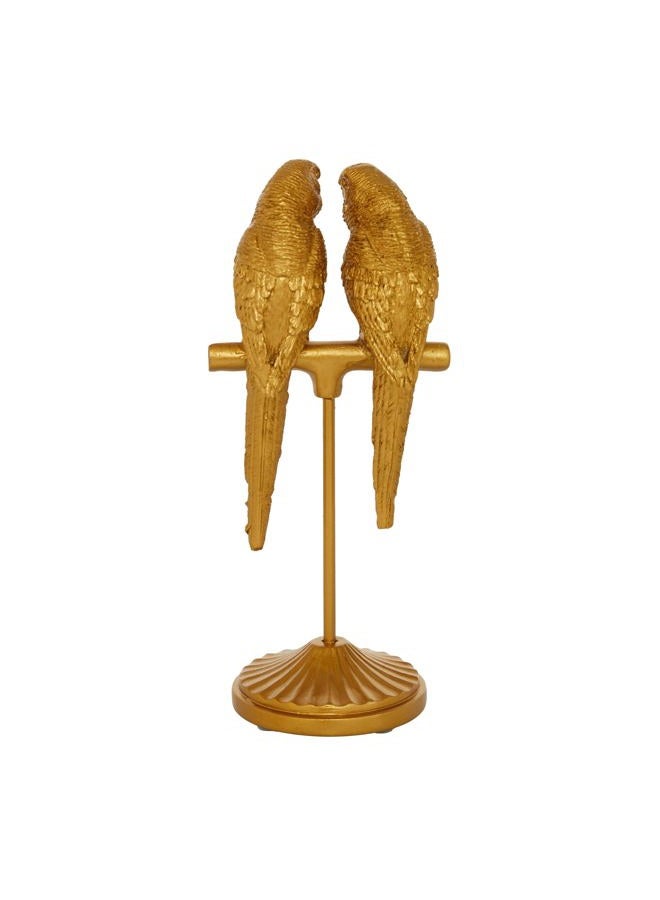 Deco 79 Polystone Parrot Sculpture, 3" x 3" x 9", Gold - Image 3