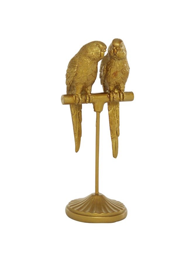 Deco 79 Polystone Parrot Sculpture, 3" x 3" x 9", Gold - Image 1