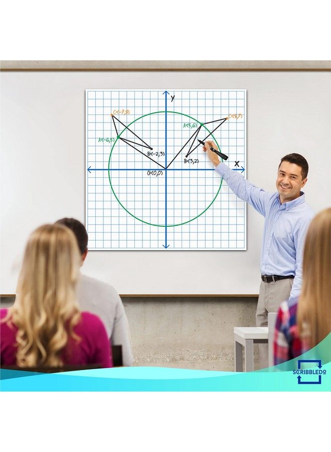 Scribbledo Jumbo Magnetic Coordinate Plane 27" X 27" White Board Dry Erase Graph Grid Board Xy Coordinate Plane Grid Whiteboard Math Teacher Supplies - Image 4
