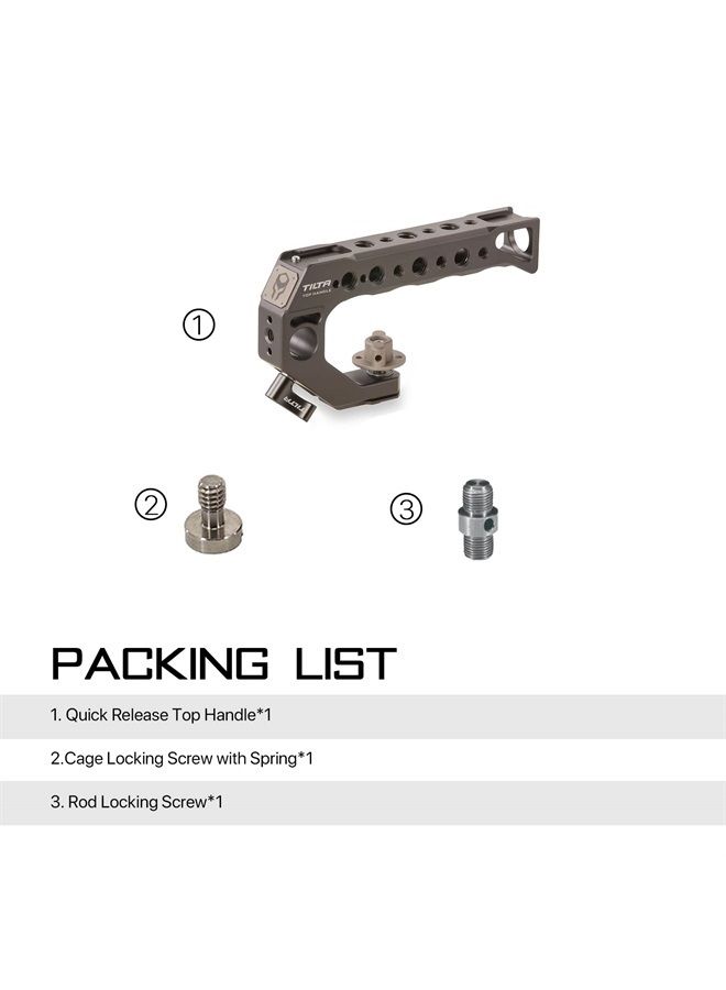 Tilta ing Quick Release Top Handle - (for BMPCC 4K/6K and Most DSLR/mirrorless Cameras) (Tilta Gray) - Image 3