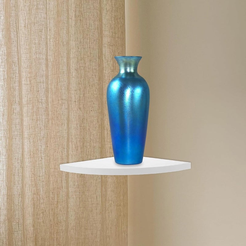 Corner Shelf Floating Wall Hanging Storage Rack, 22cm Radius Decorative Bathroom Kitchen Bedroom Floating Corner Shelf for Tile Walls, 1pcs - Image 2