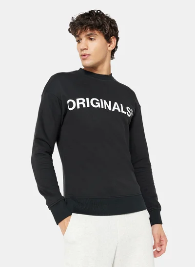 JACK & JONES Logo Relaxed Crew Neck Sweatshirt