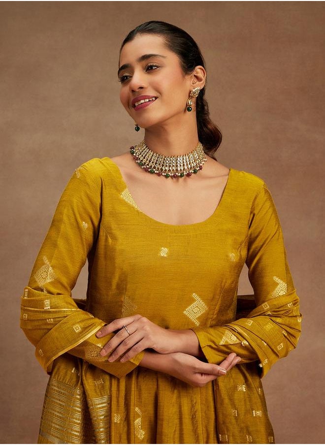 Libas - Printed Anarkali Kurta and Palazzo with Dupatta Set by Styli - Image 1