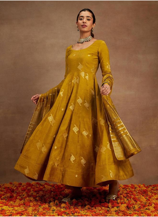 Libas - Printed Anarkali Kurta and Palazzo with Dupatta Set by Styli - Image 1