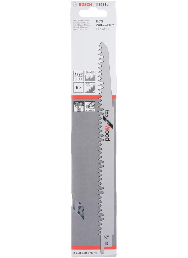BOSCH BOSCH - S1531L Top for Wood Saw Blade, 240 mm Length, 5 pcs  - Image 2