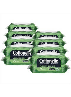 Cottonelle GentlePlus Flushable Wet Wipes with Aloe & Vitamin E, 16 Flip-Top Packs, 42 Wipes Per Pack (8 Packs of 2) (672 Total Wipes), Packaging May Vary  - Image 1