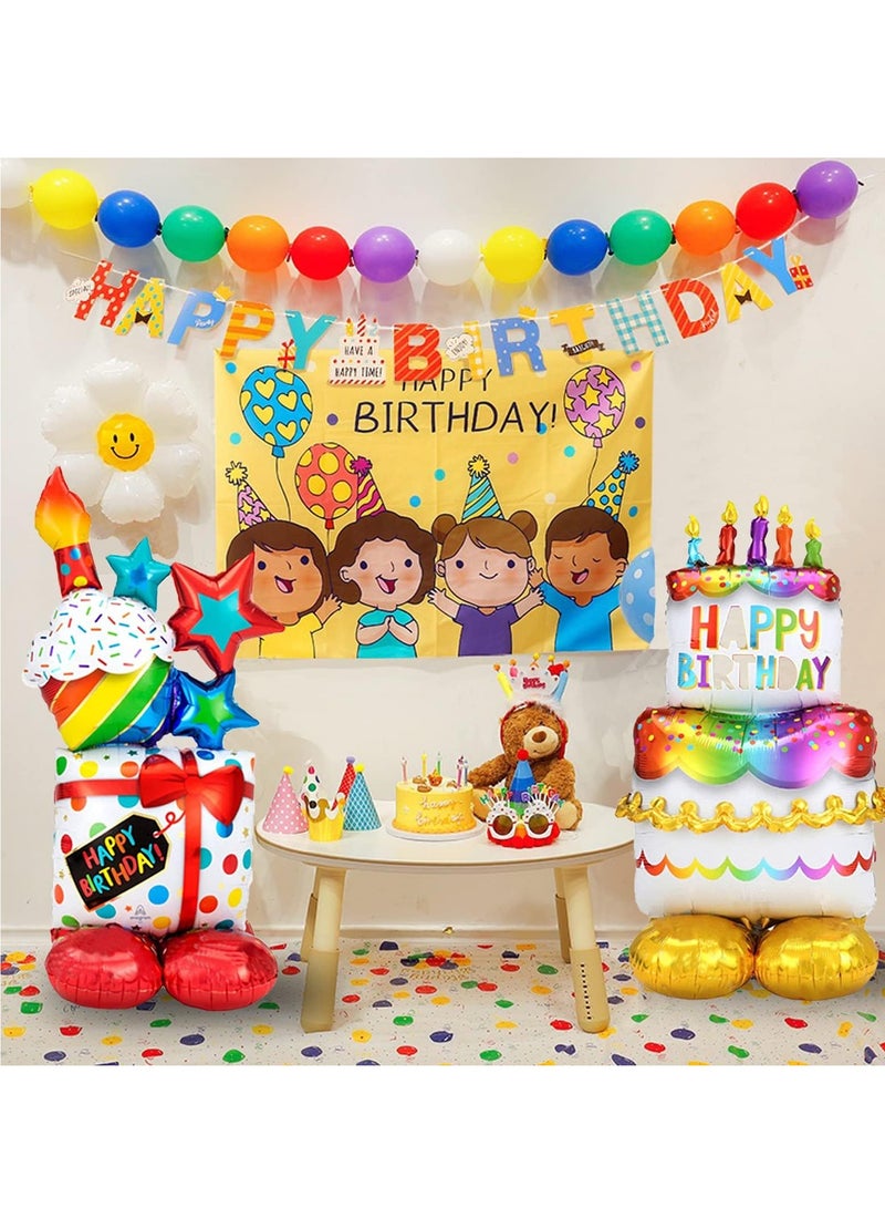 RAHAYM 2 Pack Multicolor Aluminium Standing Birthday Balloon, Large Size, Number Theme, Reusable Confetti, Perfect for Birthday Celebrants, Unisex-All Ages  - Image 5