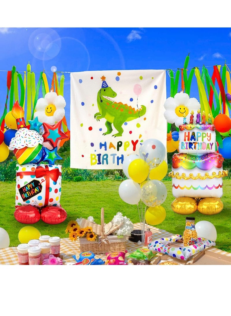 RAHAYM 2 Pack Multicolor Aluminium Standing Birthday Balloon, Large Size, Number Theme, Reusable Confetti, Perfect for Birthday Celebrants, Unisex-All Ages  - Image 4