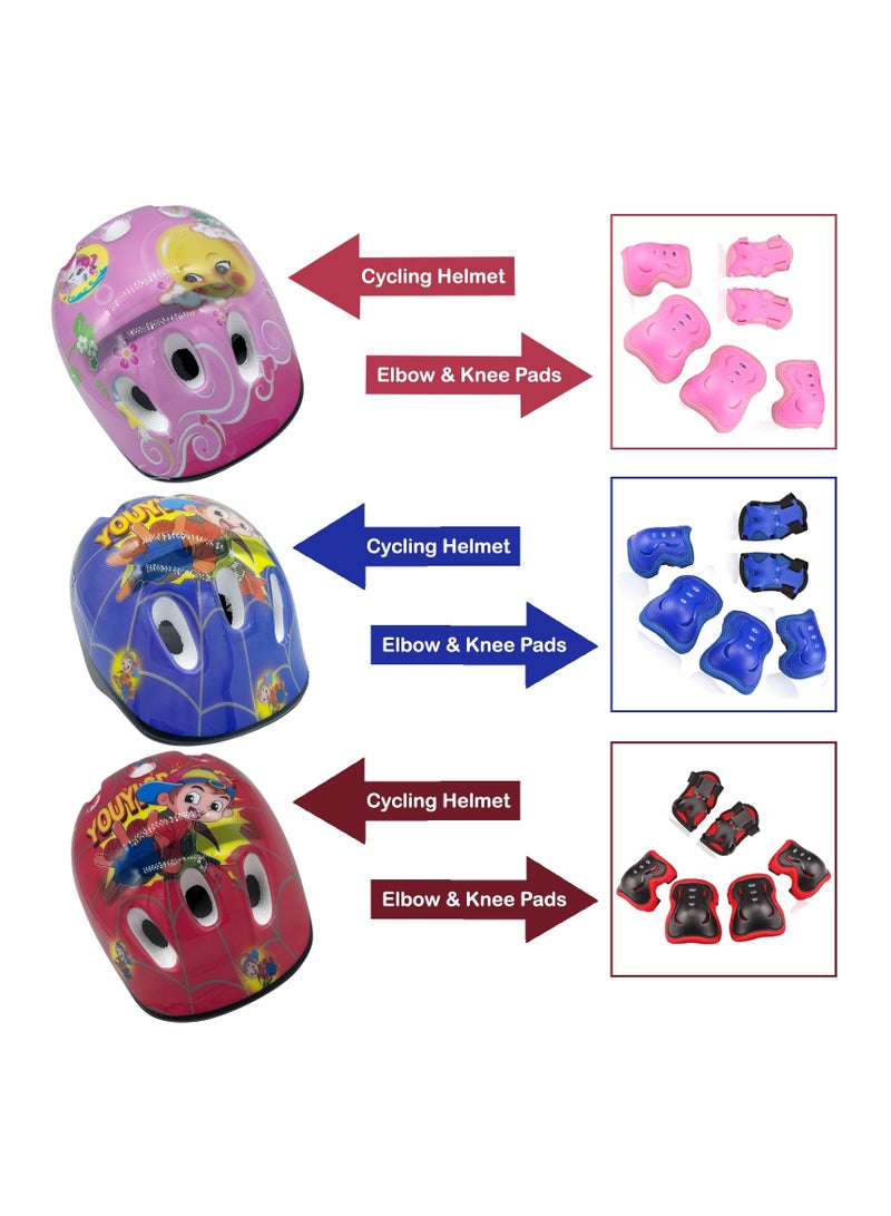 سبال مجموعة خوذة دراجة للأطفال مع واقيات ركبة وخوذة وكوع وواقيات معصم قابلة للتعديل للأطفال من سن 3 إلى 10 سنوات، مجموعة معدات حماية للأطفال للرياضة وركوب الدراجات والتزلج على الجليد والسكوتر - Image 2