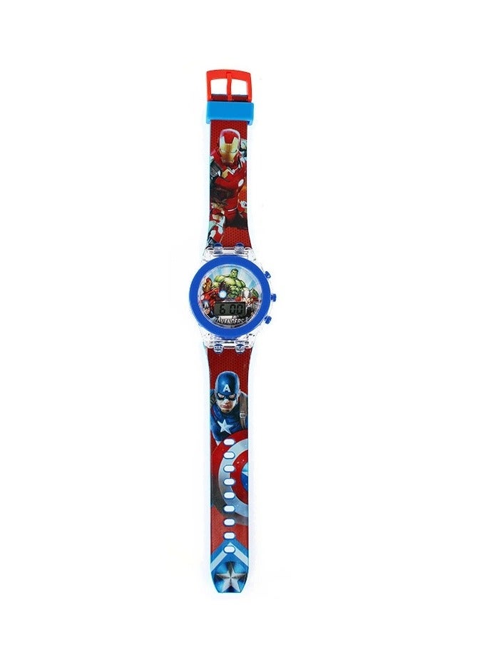 Avengers Kids Digital Watch – Cool LED Glow Wristwatch for Boys with Flashing & Gradient Light Modes, Comfortable Strap & Heroic Cartoon Design - Image 2