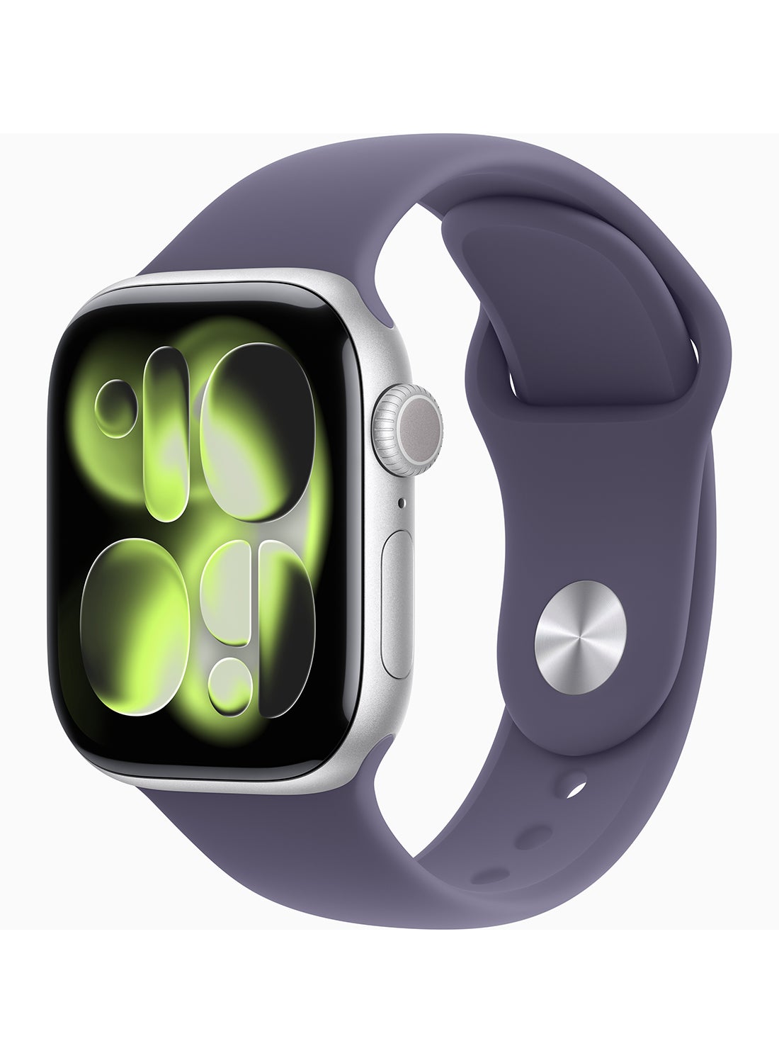 Apple Watch Series 11 GPS + Cellular 42mm (Middle East Version) Silver Aluminium Case With Purple Fog Sport Band - S/M