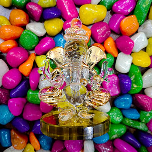 JAIPUR ACE Ganesha Statue for Home Temple Decoration I Ganesh Idol for car Dashboard I Ganesha Statue I Ganesh ji murti I Ganesh Idol I Ganesh chaturthi Decoration (Design 1) (Crystal gansha) - Image 3