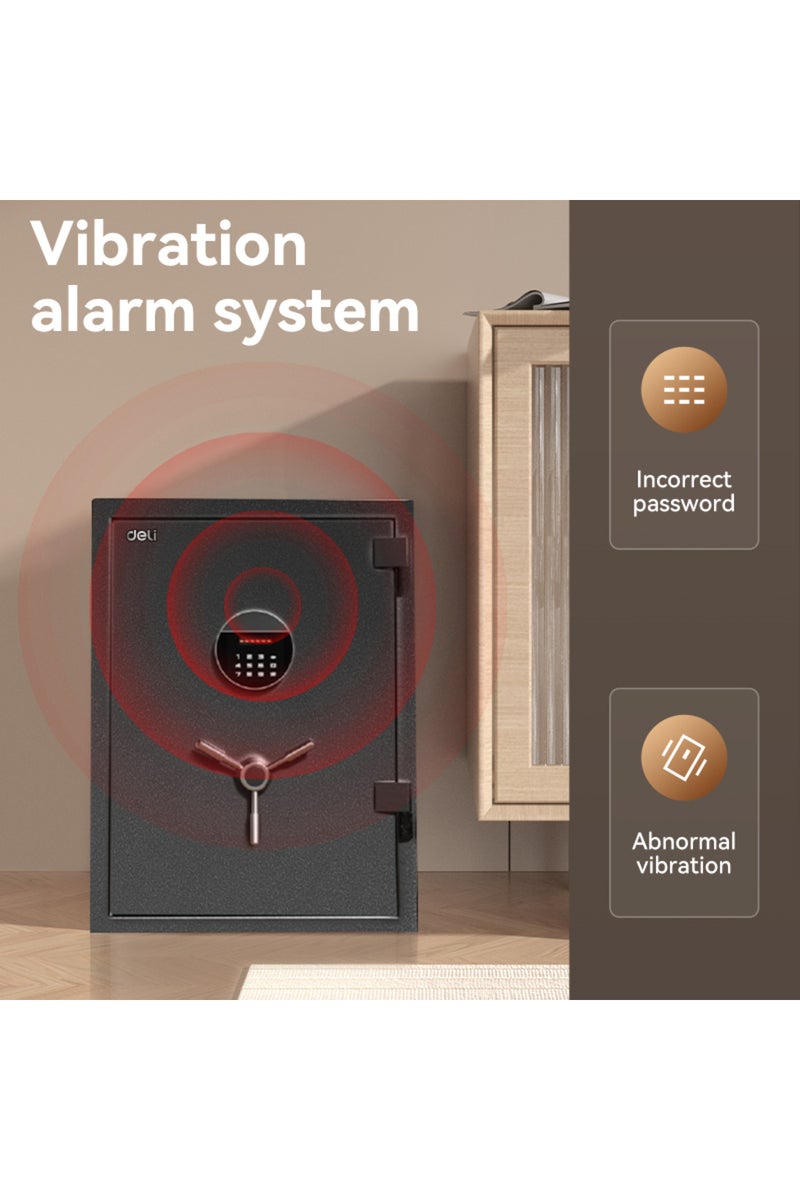 Deli 1-Hour Fireproof Safe Box, Digital Lock 68kg (80x45x40cm) ET602 Dark Grey - Image 4