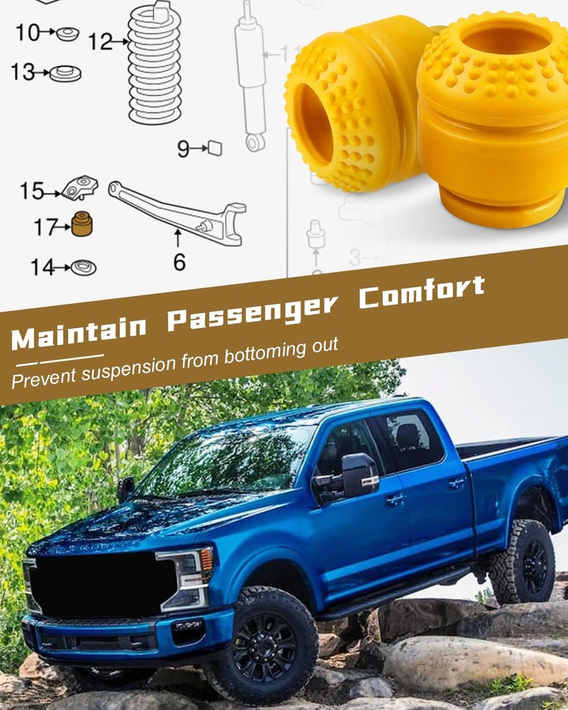 JUWEVAZU قطعتان من ممتص الصدمات الأمامي للتعليق مناسبة لفورد F-250 F-350 F-450 F-550 F-650 سوبر ديوتي 2005-2024، بديل DC3Z-3020-B - Image 3