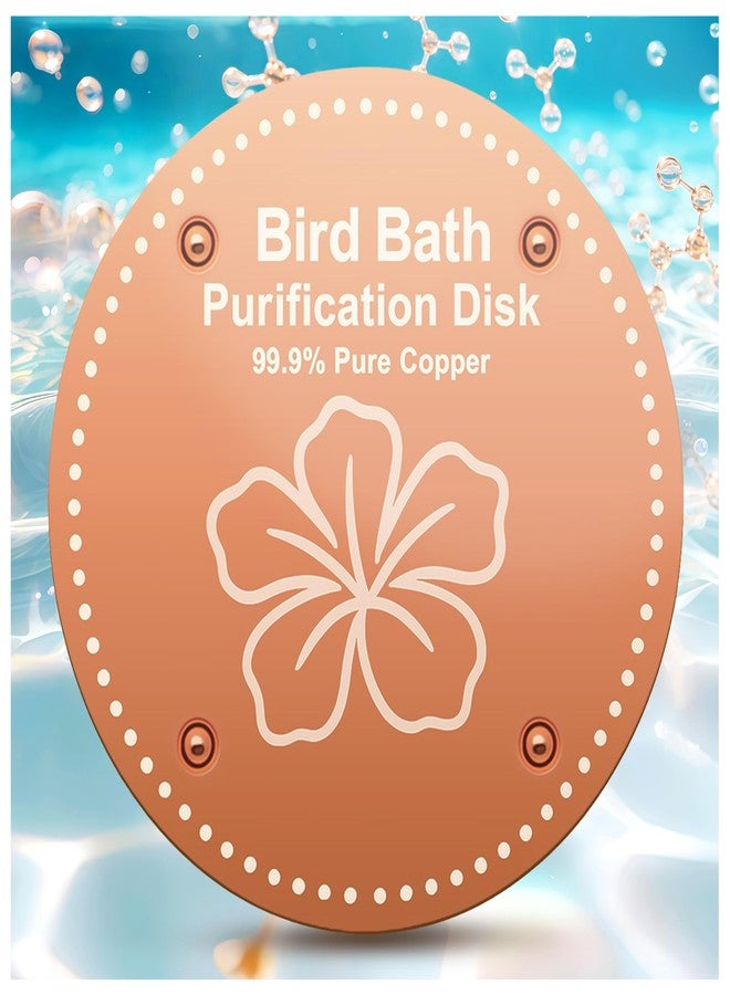 OICEME Bird Bath Purification Disk Pure Copper Outside Winter Solar Power Birdbath Wild Hummingbird Pedestal Fountain Cleaner Humming Feeder Cage Dispenser Heater Ground Safe Garden Lover Women Gift - Image 1