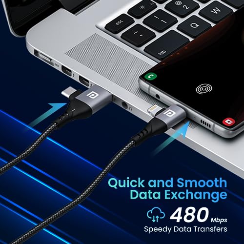 Portronics Konnect 4 IN 1 Unbreakable Nylon Braided Multi Functional Fast Charging Cable with Fast Data Transfer,Compatible with All Type C Android Smartphone & Lighting Device etc.(Black) - Image 4