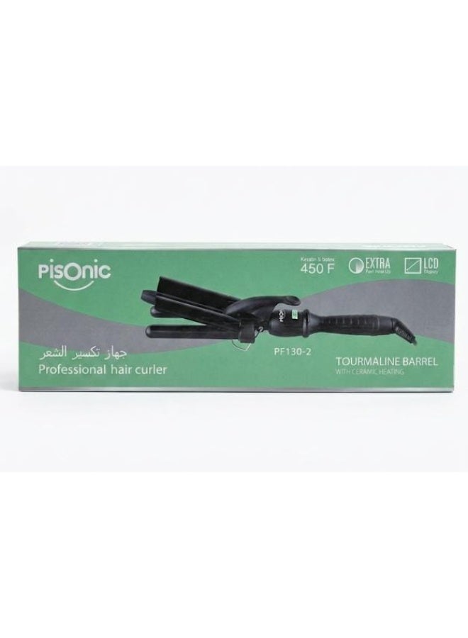 Pisonic PF130-2 Professional Triple Barrel Hair Waver – Ceramic Tourmaline Hair Curler – LCD Display – Up to 450°F Hair Styling Iron - Image 3