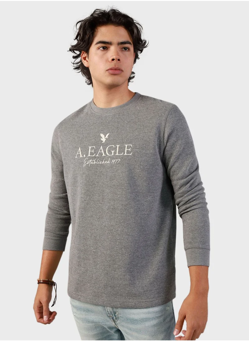 American Eagle Logo Graphic Thermal T-Shirt