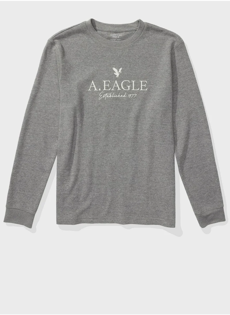 American Eagle Logo Graphic Thermal T-Shirt