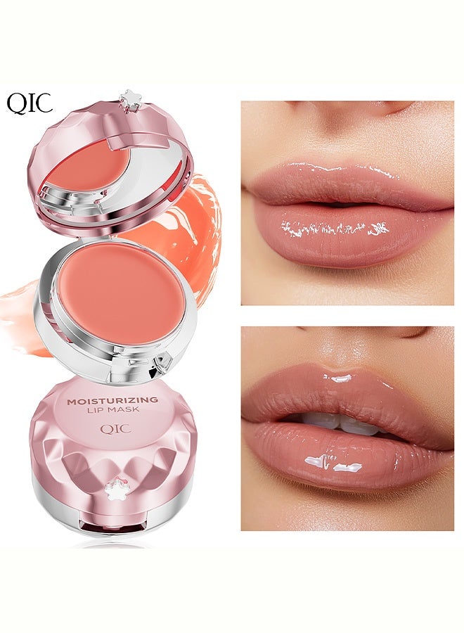 QIC Moisturizing Lip Mask Hydrating & Repairing Lip Balm Overnight Lip Treatment for Dry Cracked Lips with Applicator 12g - Image 1