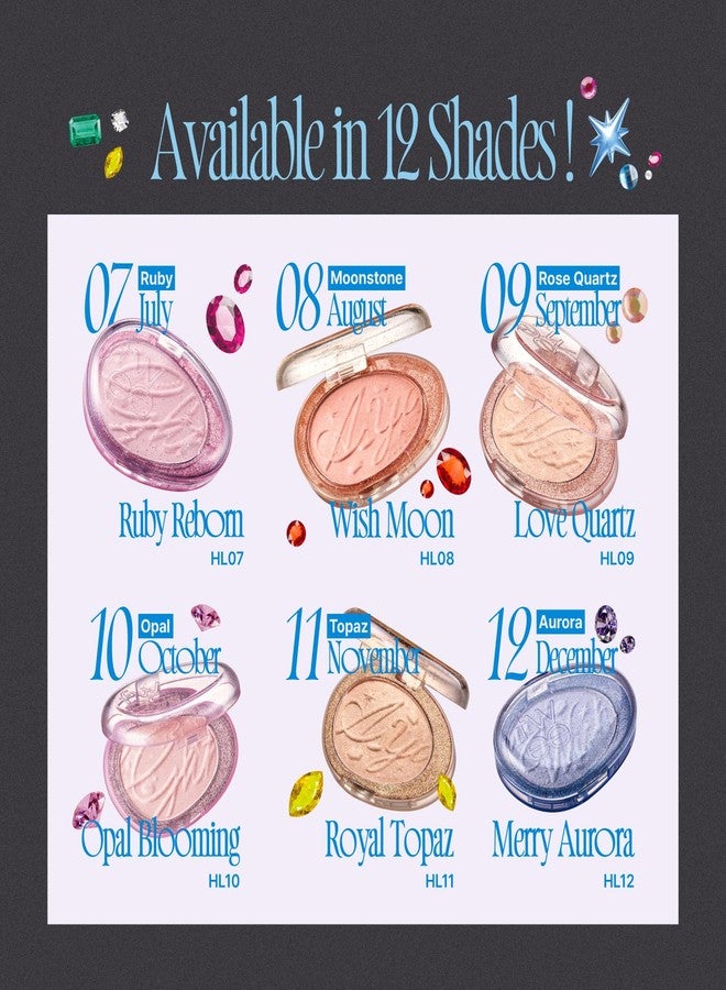 fwee Glitz Stone Highlighter | 12 Vibrant, Photogenic Shades, Long-lasting Glow, Daily Shimmer to Bold Glitter, Inspired by Birthstones - Opal Blooming | 6.0g - Image 3