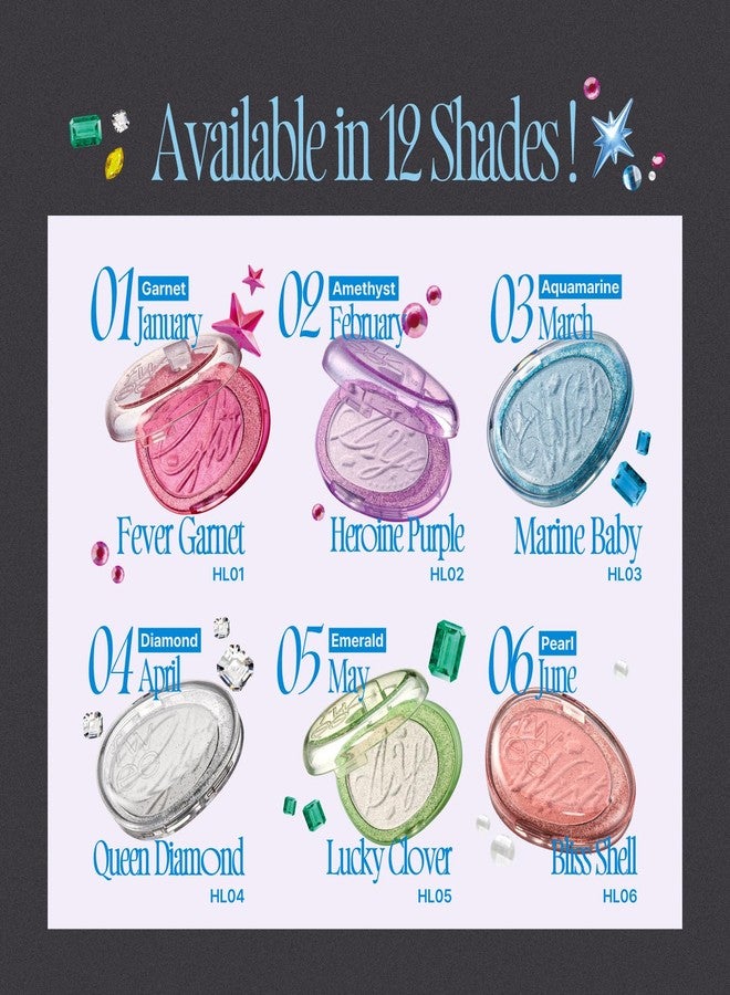 fwee Glitz Stone Highlighter | 12 Vibrant, Photogenic Shades, Long-lasting Glow, Daily Shimmer to Bold Glitter, Inspired by Birthstones - Opal Blooming | 6.0g - Image 2