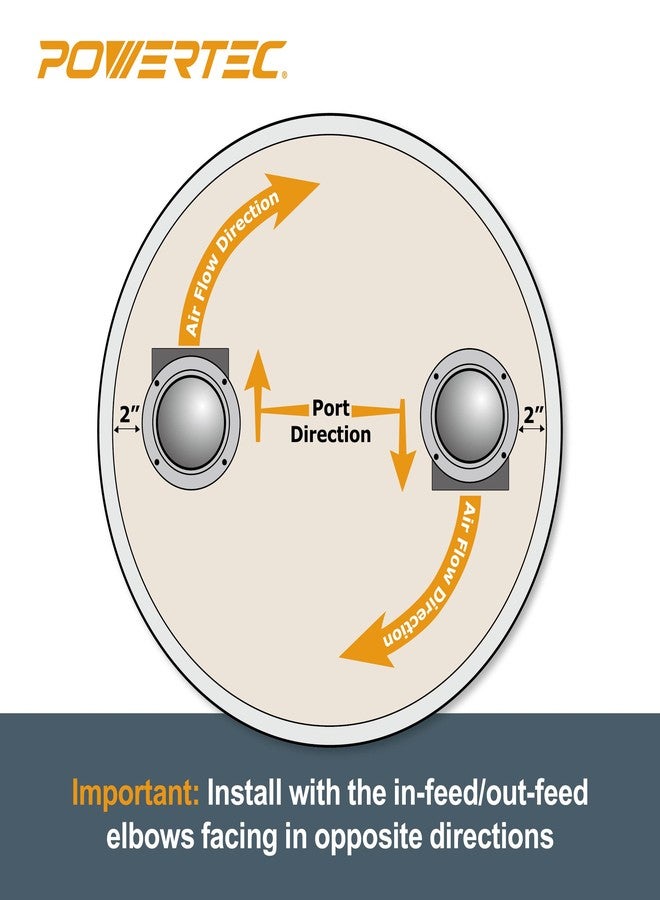 POWERTEC 70292V 4" Cyclone Dust Collection Elbows and Couplers Separator Kit for Woodworking Debris Containers, Buckets and Barrels - Image 5