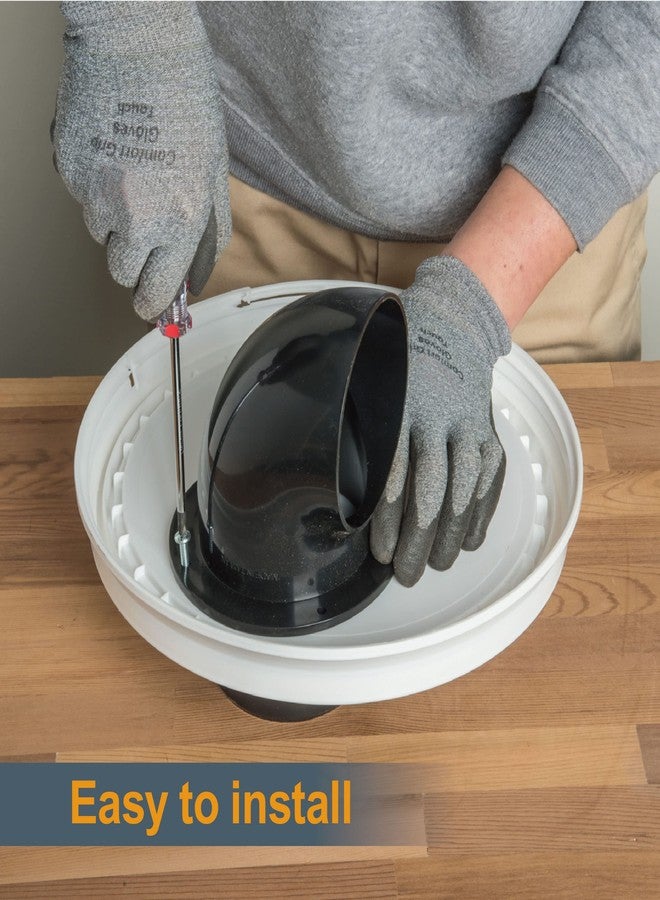 POWERTEC 70292V 4" Cyclone Dust Collection Elbows and Couplers Separator Kit for Woodworking Debris Containers, Buckets and Barrels - Image 4