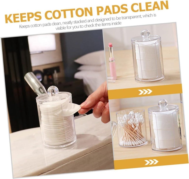 Cassarina Cassarina Acrylic Cotton Pad Holder Dispenser Cotton Rounds Holder Clear Makeup Organizer Cotton Swab Holder Container Cosmetic Storage  - Image 3