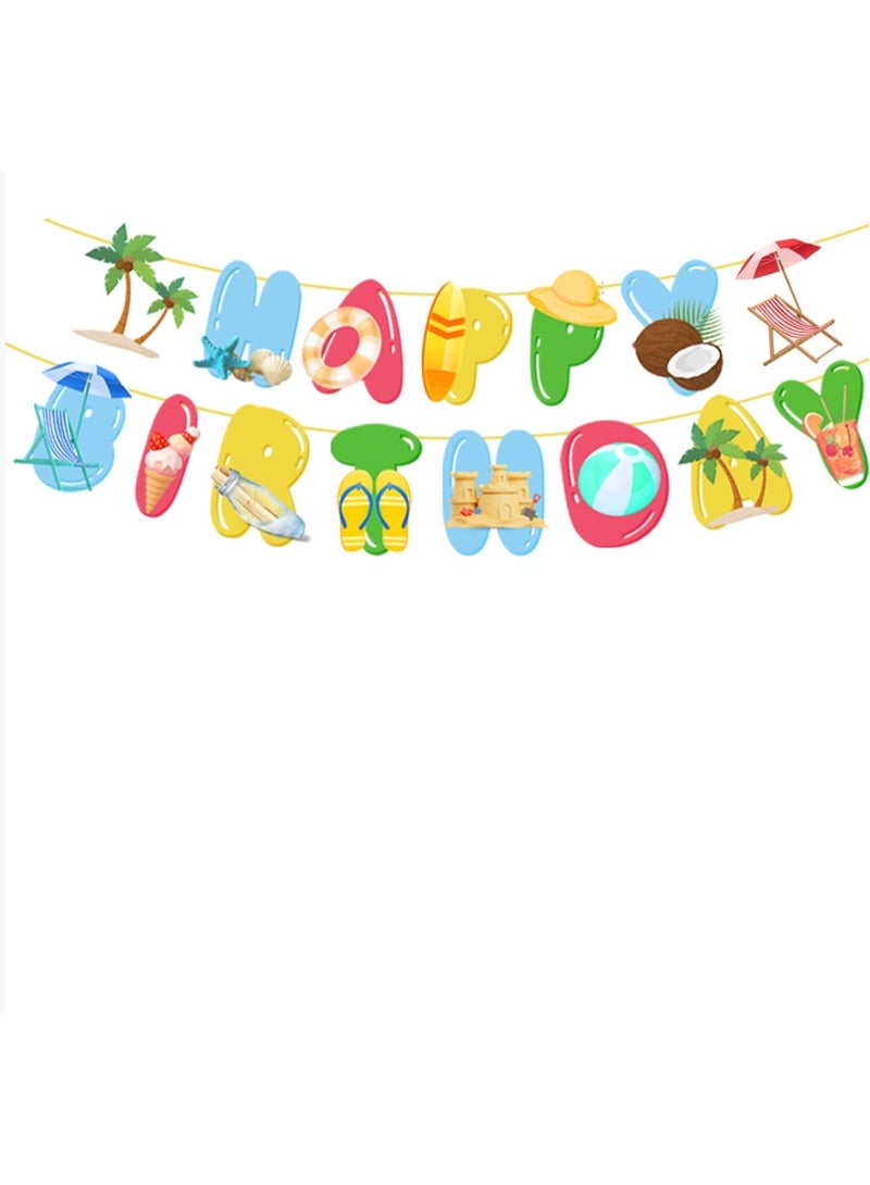 Joy Vibe Market 86Pcs Pool themed Birthday Party Supplies Serve 10,Includes Disposable Paper Plates Napkins Cups Tablecloth and Banner for Birthday Party, Pool Party, Retire Party Decorations - Image 5