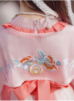 AROAQ Enchanting Hanfu Dress for Girls Traditional Chinese Costume with Floral Print Long Sleeves And Belt Detail Perfect for School Performances  - Image 5