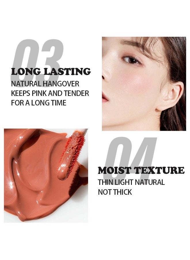 pudaier Liquid Blush, Long-lasting High-pigment Colors Velvet Cream for Cheeks, Natural Looking Makeup #O7 「CAMEO BROWN」 - Image 5