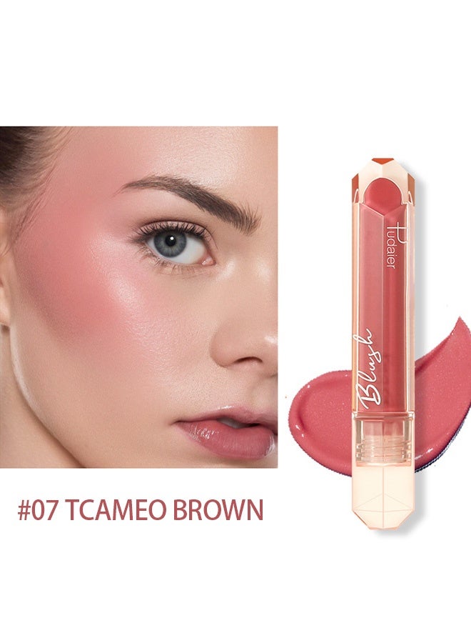 pudaier Liquid Blush, Long-lasting High-pigment Colors Velvet Cream for Cheeks, Natural Looking Makeup #O7 「CAMEO BROWN」 - Image 2