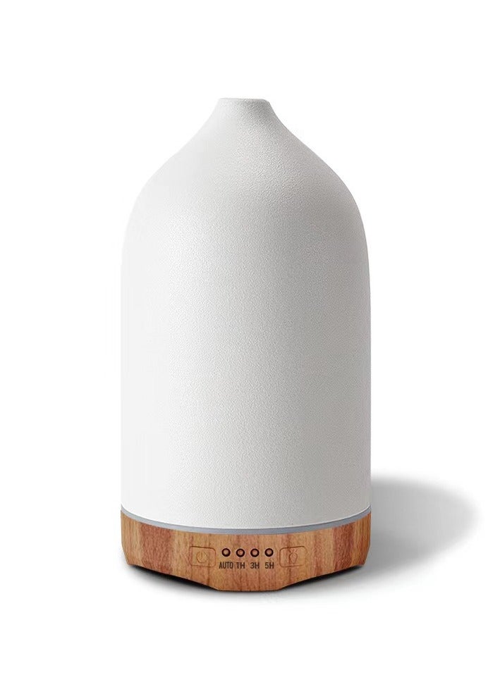 Oil Diffuser 250ML Ceramic Diffuser for Essential Oils Handcrafted Aromatherapy Diffuser Ultrasonic Cool Mist Humidifier with 2 Mist Modes Waterless Auto Off for Room Office White - Image 1