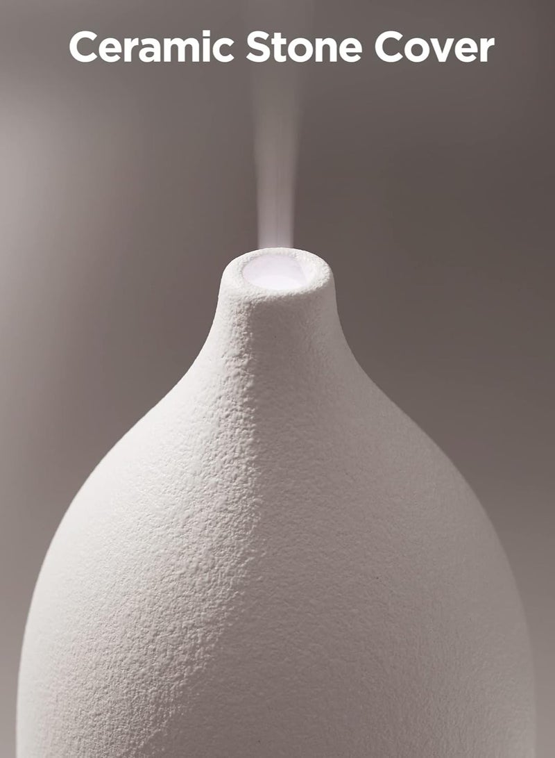 Oil Diffuser 250ML Ceramic Diffuser for Essential Oils Handcrafted Aromatherapy Diffuser Ultrasonic Cool Mist Humidifier with 2 Mist Modes Waterless Auto Off for Room Office White - Image 3