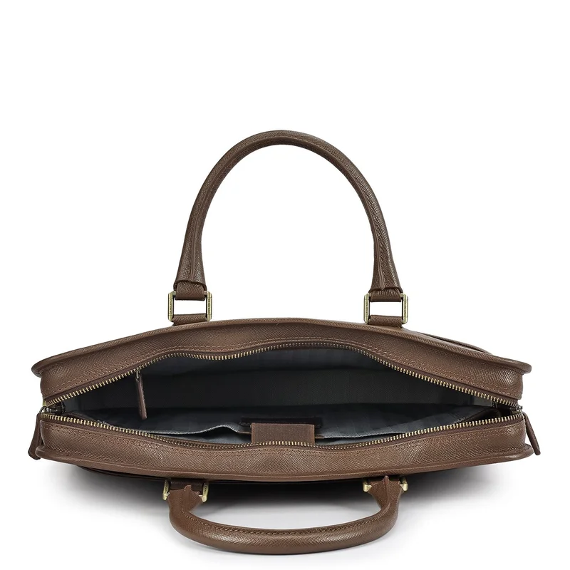 Da Milano  Franzy Leather Laptop Bag - Walnut  | Best Price UAE