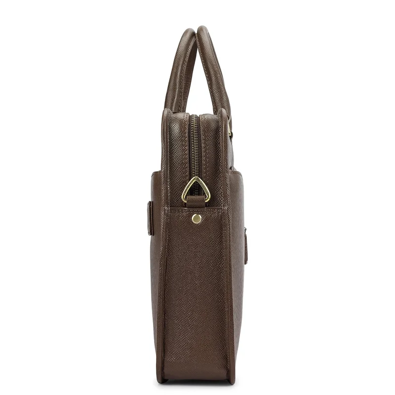 Da Milano  Franzy Leather Laptop Bag - Walnut  | Best Price UAE