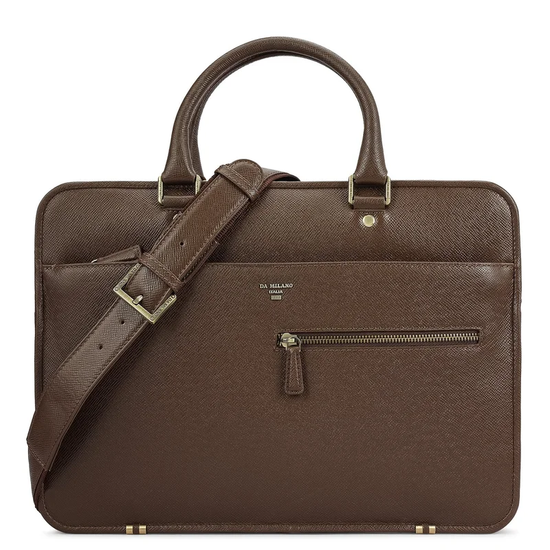 Franzy Leather Laptop Bag - Walnut