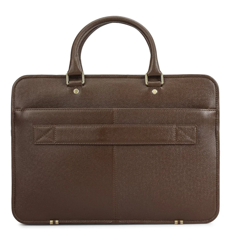 Da Milano  Franzy Leather Laptop Bag - Walnut  | Best Price UAE