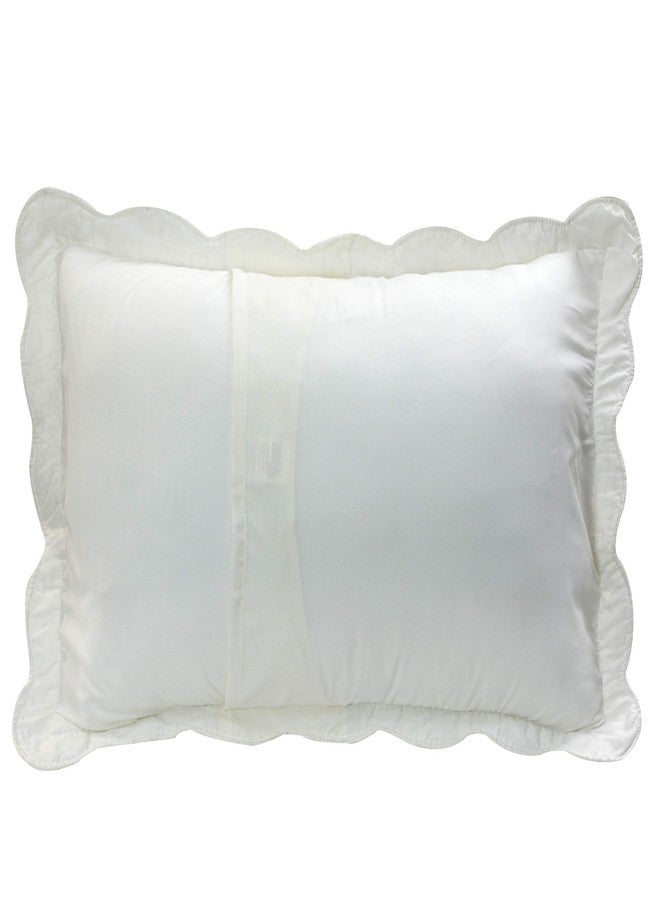 Brandream Cream White Vintage Embroidered Pillow Shams Standard Size Quilted Pillow Shams Set of 2 Ultra Soft - Image 4
