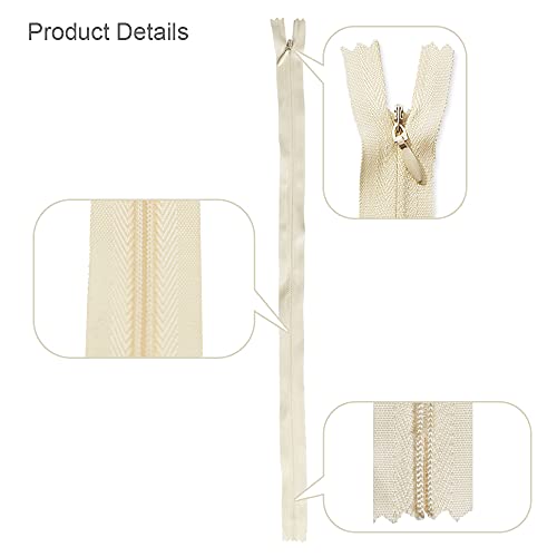 Renashed 50pcs 21.5 Inch Mix Beige&Grey Nylon Invisible Zippers for Tailor Sewer Sewing Craft Crafter's Special 20 Colors (Beige&Grey) - Image 4