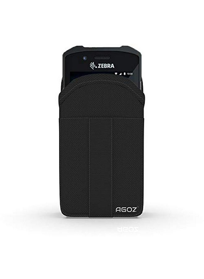 AGOZ - Zebra Tc51 Tc56 Scanner Holster, Rugged Carrying Case Pouch For Zebra Tc51 Tc52 Tc56 Tc57 Tc20 Tc21 Tc25 Tc26 Mc40 Mc45 Handheld Barcode Touch Mobile Computer,Cover With Metal Clip & Belt Loops - Image 1