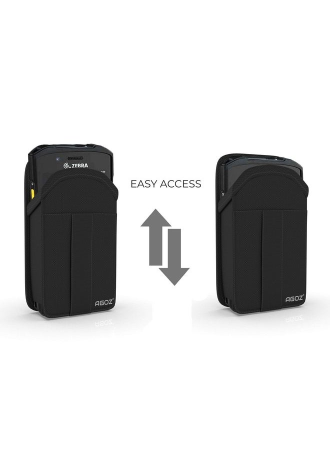 AGOZ - Zebra Tc51 Tc56 Scanner Holster, Rugged Carrying Case Pouch For Zebra Tc51 Tc52 Tc56 Tc57 Tc20 Tc21 Tc25 Tc26 Mc40 Mc45 Handheld Barcode Touch Mobile Computer,Cover With Metal Clip & Belt Loops - Image 1