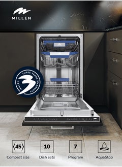 MILLEN Built In Dishwasher 45cm, 7 programs  - Image 2
